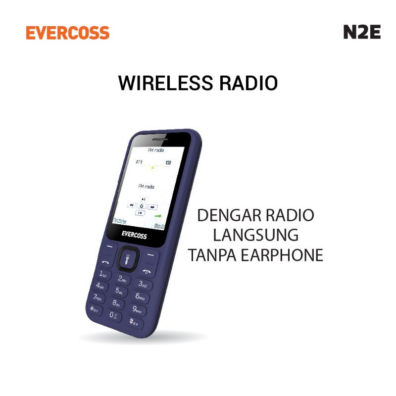 Evercoss N2E Handphone - Layar 2.4 inch - Dual Sim - Camera - Fm Radio