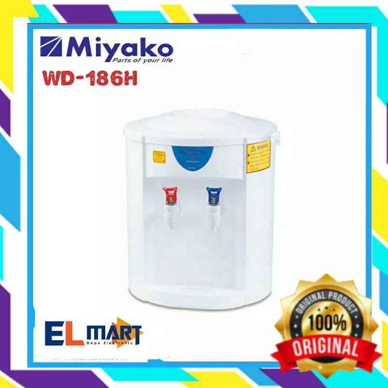 Miyako Dispenser Galon Air Minum 2 kran WD 186H  Isi Ulang WD 186 H / WD186H