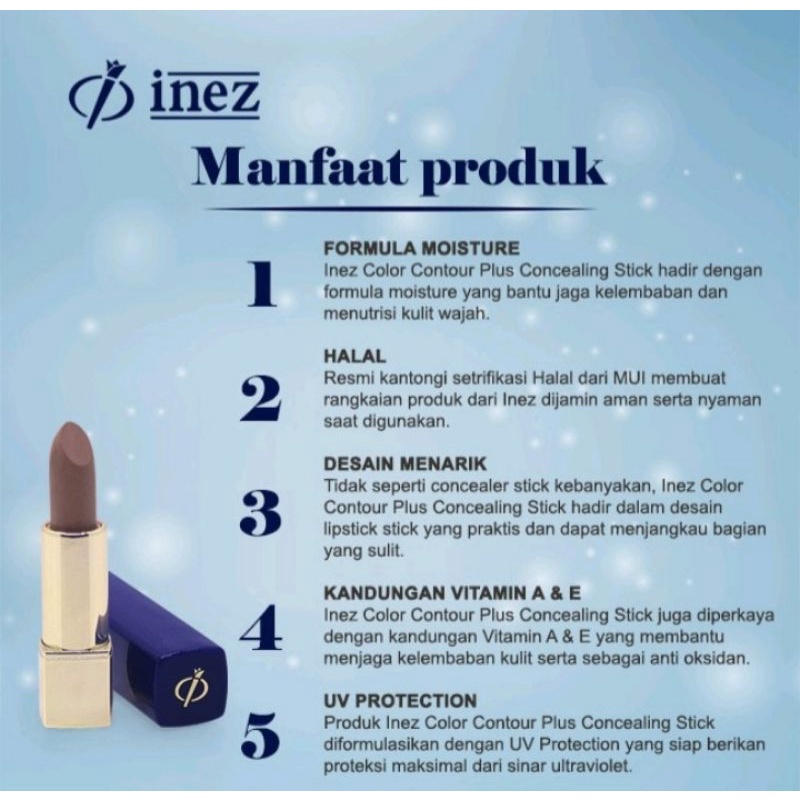 Inez Color Contour Plus Concealing Stick/Concealer Inez/Stik Concealing Inez/Inez Stick Concealing