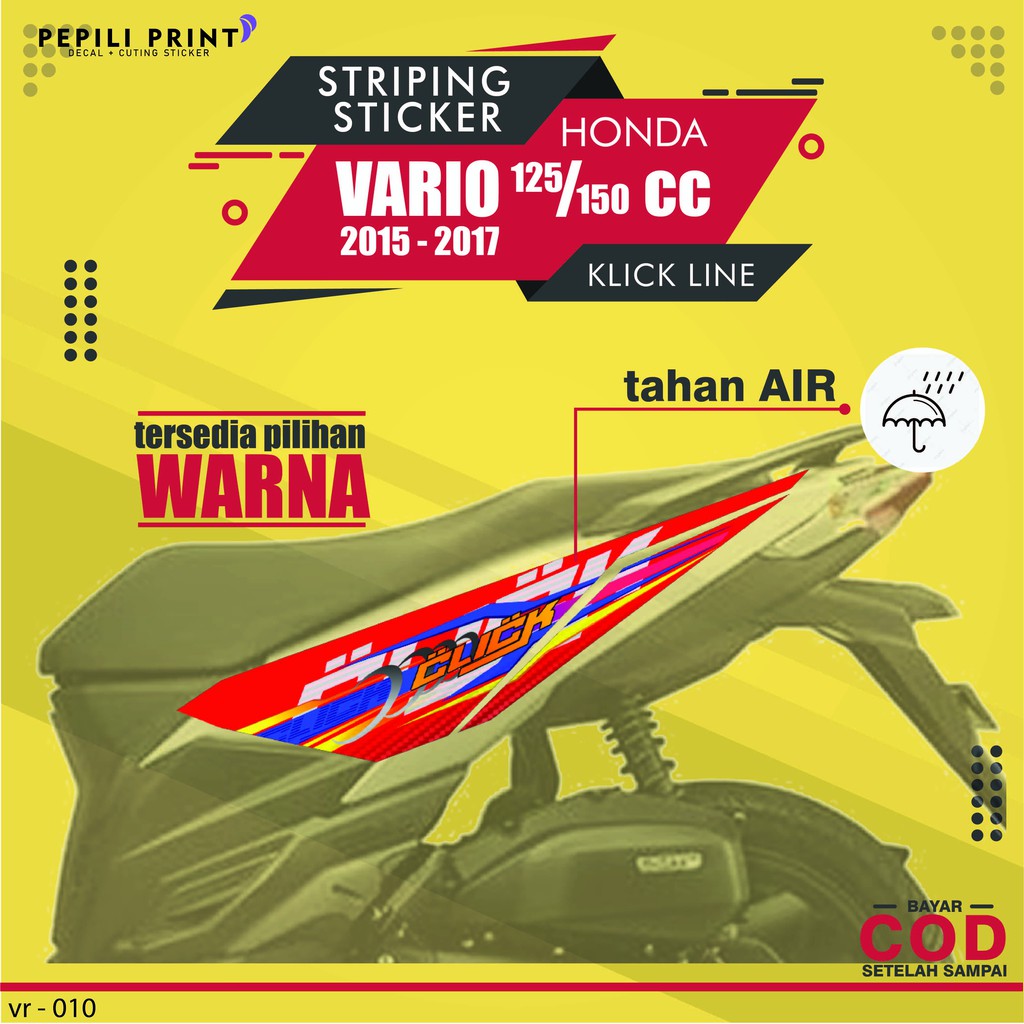 Jual Stiker striping decal thailook variasi body motor honda vario 125