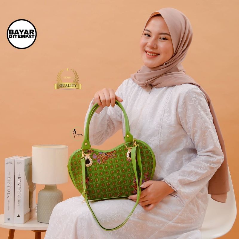 PROMO TAS WANITA BATIK MUSLIMAT NU BENTUK UNIK HATI
