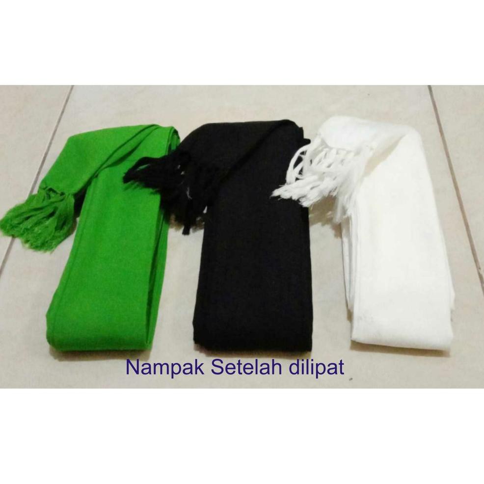 SORBAN IMAMMAH Panjang 2-5 Meter TerMurah TerLaris Motif Polos Warna Putih Hitam HIjau (KODE 6367)