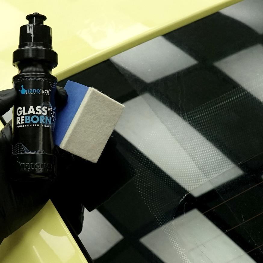 ヤ GLASS POLISHING APPLICATOR FELT BLOCK - NANOTECH PROTECTION - APLIKATOR POLES JAMUR KACA MOBIL - P