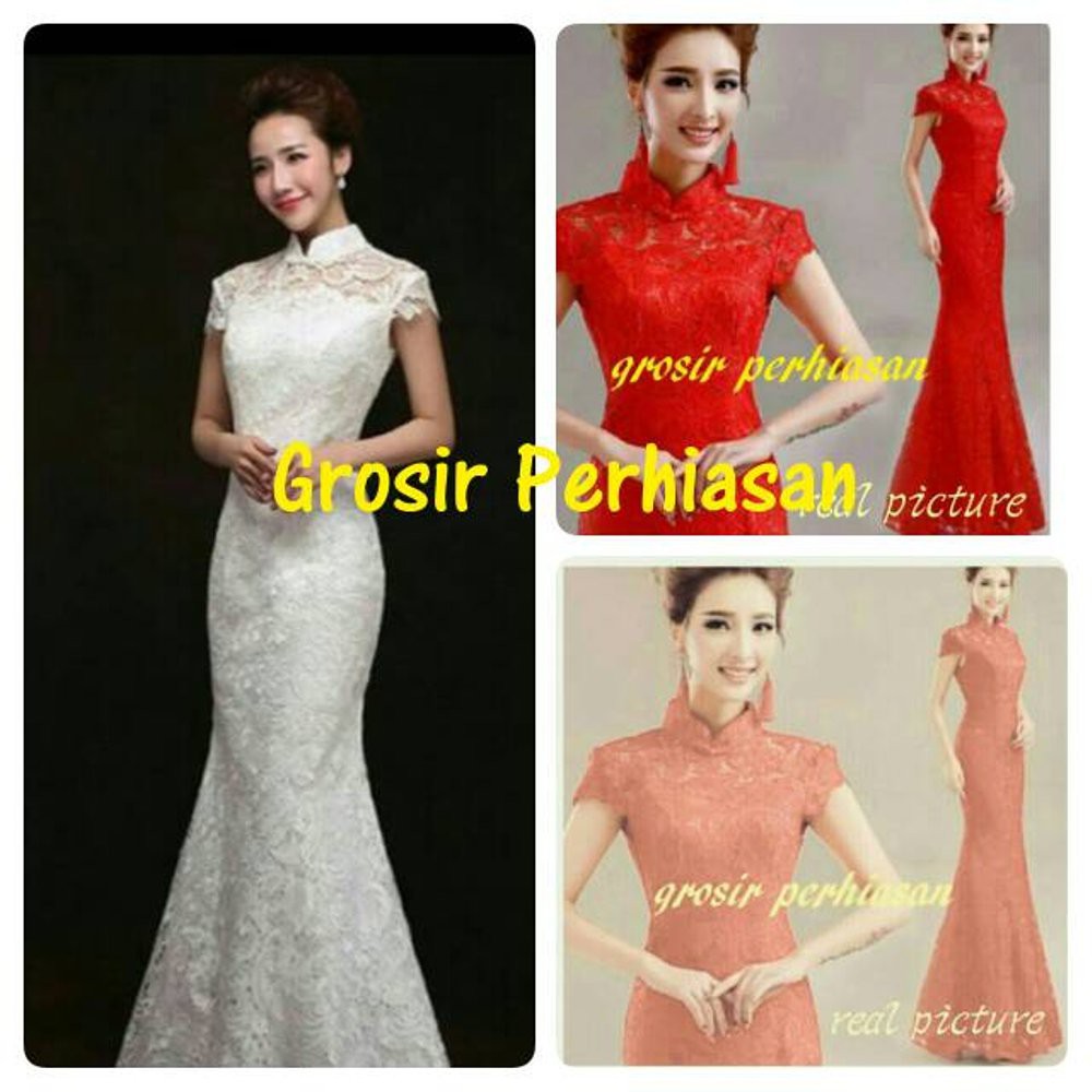 limited edition dress jumbo bigsize / full brokat gaun pesta merah / shanghai BAGUS dress kekinian