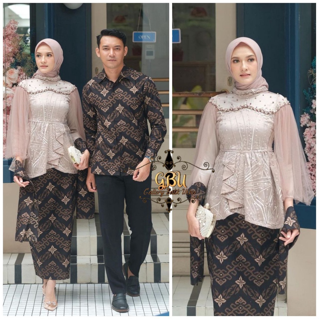 Batik Couple Kebaya Modern Kebaya Tunangan Lamaran Baju Wisuda Batik Brukat Terbaru