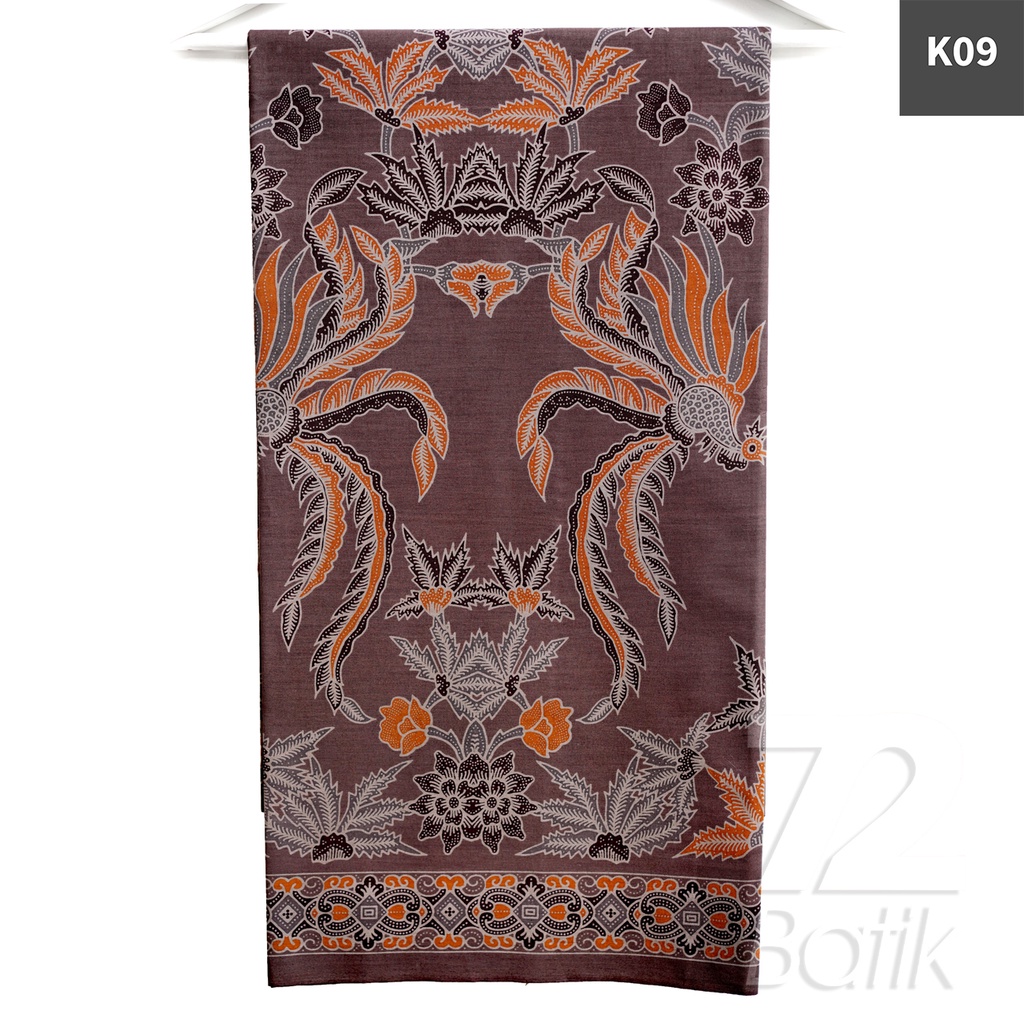 KAIN BATIK PREMIUM Bahan Katun Motif Peksi Asmoro Warna Putih Susu Coklat Orange 721835 Cap 72 Jarik Jarit Samping Kebat Panjang Batik Katun Modern Premium Bahan Seragam Batik Pernikahan Kantor Keluarga Murah Kamen Jadi Batik Bali Lembaran