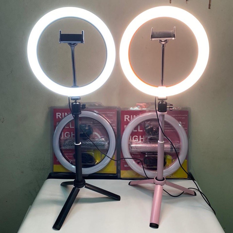 Ring Fill Light / Lampu Selfie ( 26 CM / 10 INCH ) Panjang Tripod Bisa 70 CM Dan 60 CM