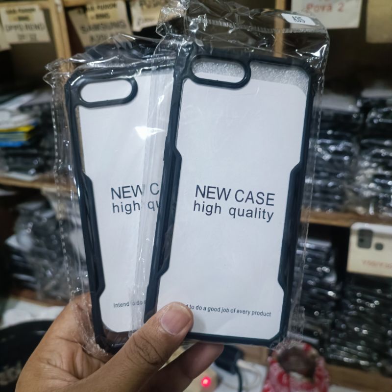 Promo Case OPPO A3s Case Fusion Shockproof / belakang Transparan pinggiran Silicon