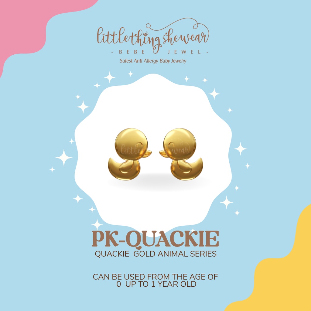 Anting Anak Littlethingshewear Quackie Gold Newborn PK-QUACKIE NB 0,5gr