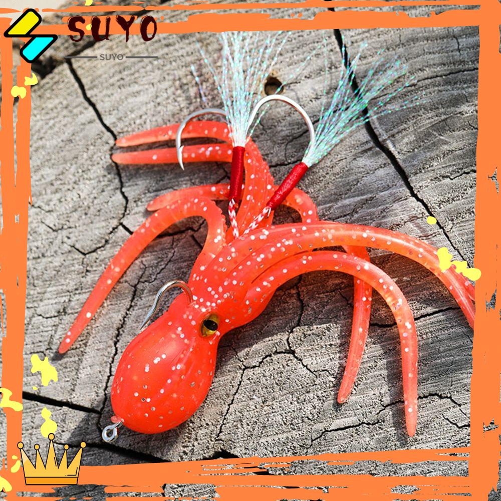 Suyo Umpan Pancing Soft Bait Bentuk Gurita Ekor Panjang Bahan Silikon