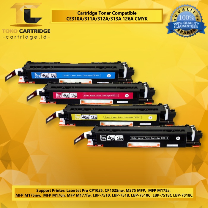 Toner Cartridge Compatible CE310A CE311A CE312A CE313A 126A For Printer CP1025 CP1025nw M175a M175nw LBP7510 LBP7518