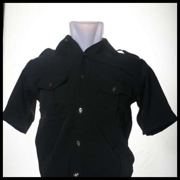 SERAGAM PDL SAFARI LENGAN PENDEK BIRU DONGKER |SERAGAM SAFARI SATPAM