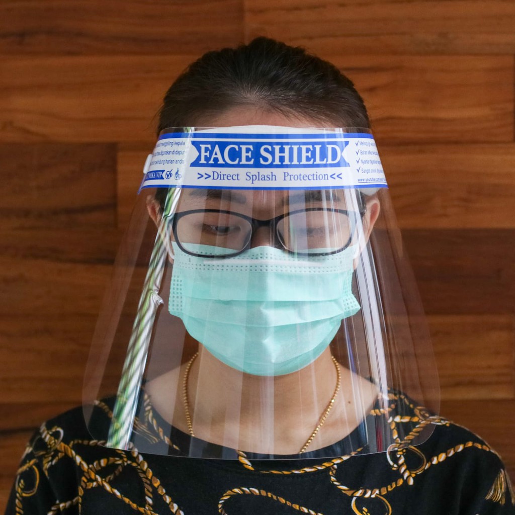 FACE SHIELD MASKER BAHAN MIKA PELINDUNG WAJAH / MUKA APD FACESHIELD BAHAN TEBAL