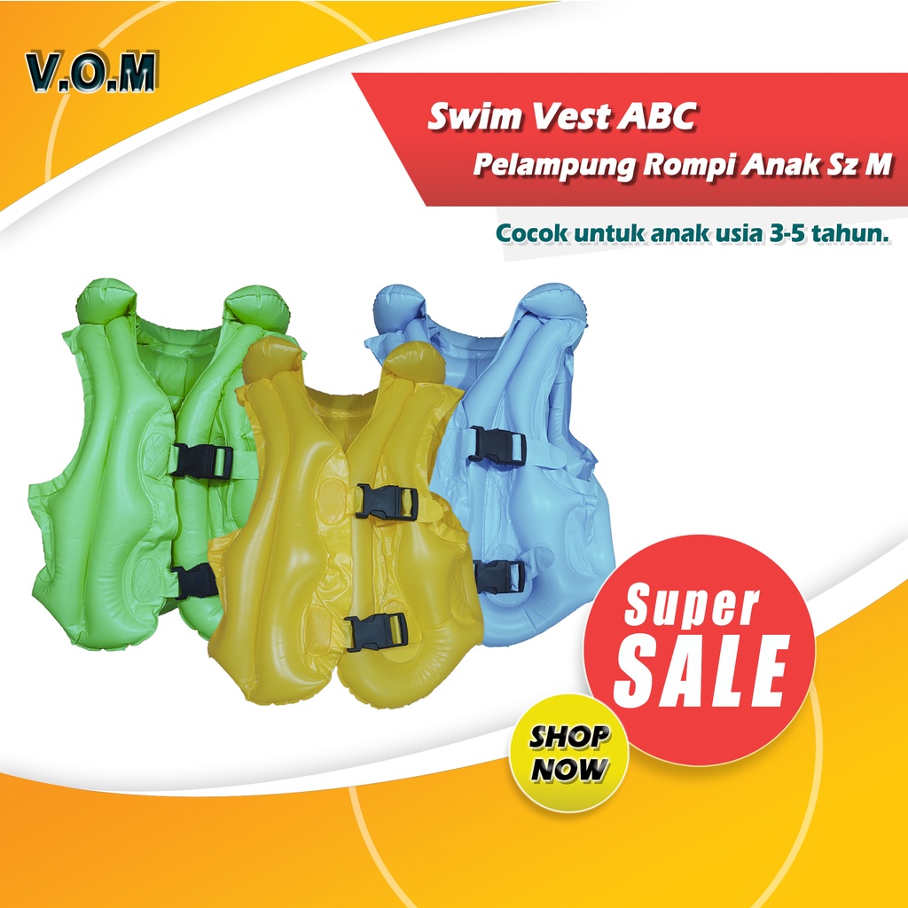 VOM 0333 Swim Vest ABC Pelampung Rompi Anak Size M Jaket Renang - 0333