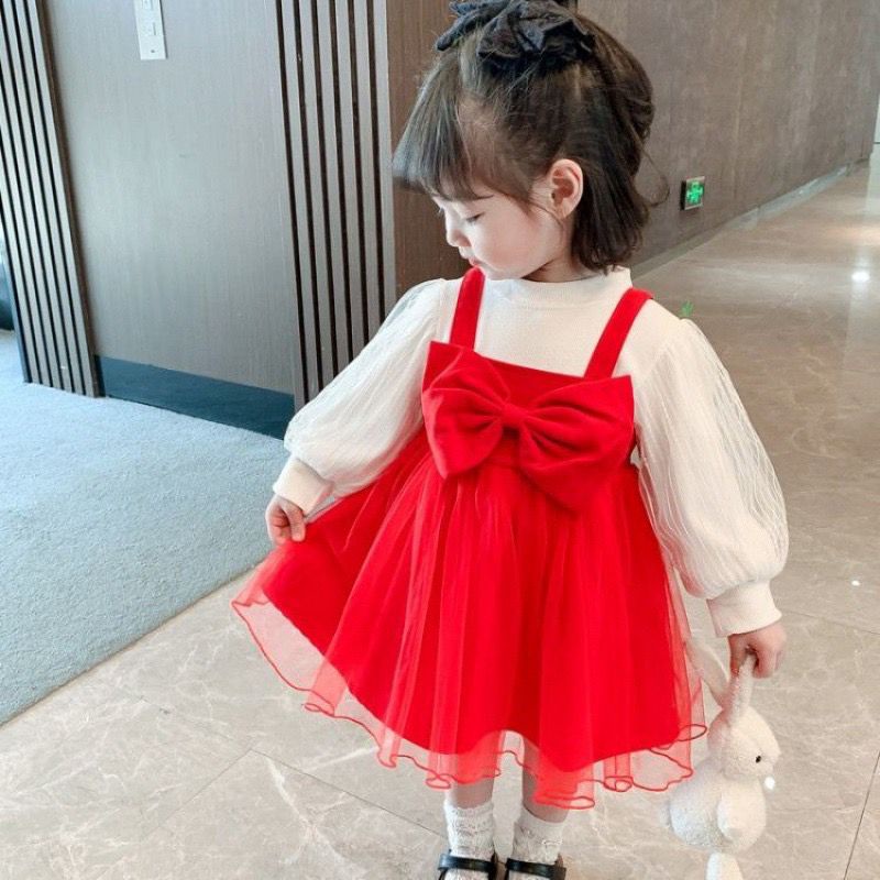 dress anak perempuan tutu big bow dress tile anak balita cewek dress CELLIN BELLA renda tile tunik anak perempuan dress lengan panjang midi