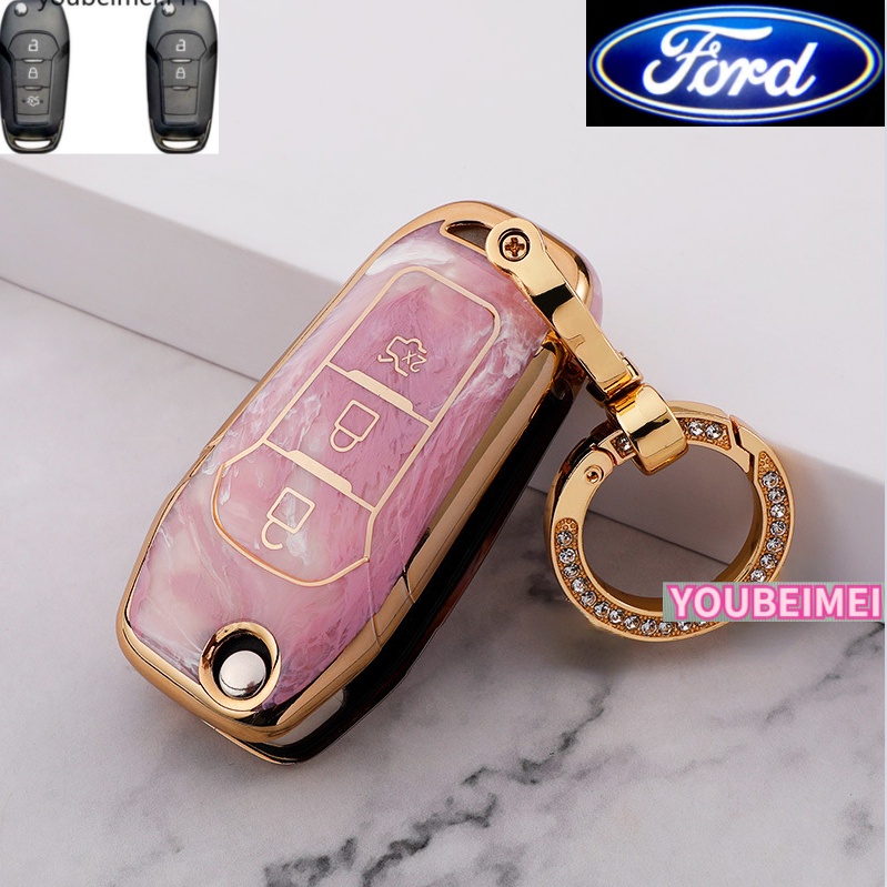 Casing Kunci Mobil Keyless 3 Tombol Model Lipat Untuk Ford EcoSport Fusion Mondeo EVEREST Escape