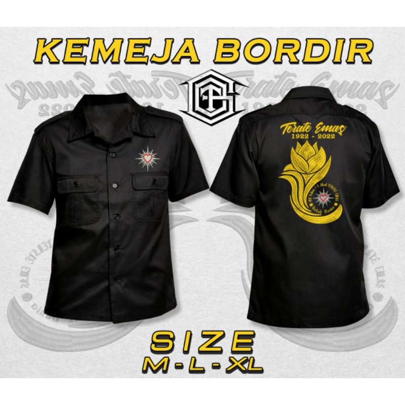 KEMEJA BORDIR SATU ABAD TERATE EMAS PSHT