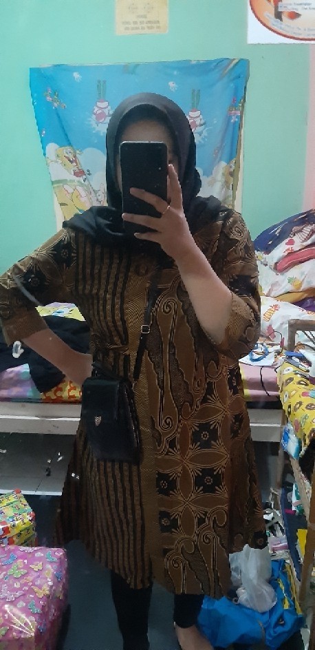 Batik Tunik Wanita Asj Sa Hrb026 Kenongo Kemeja Tosca Pendek