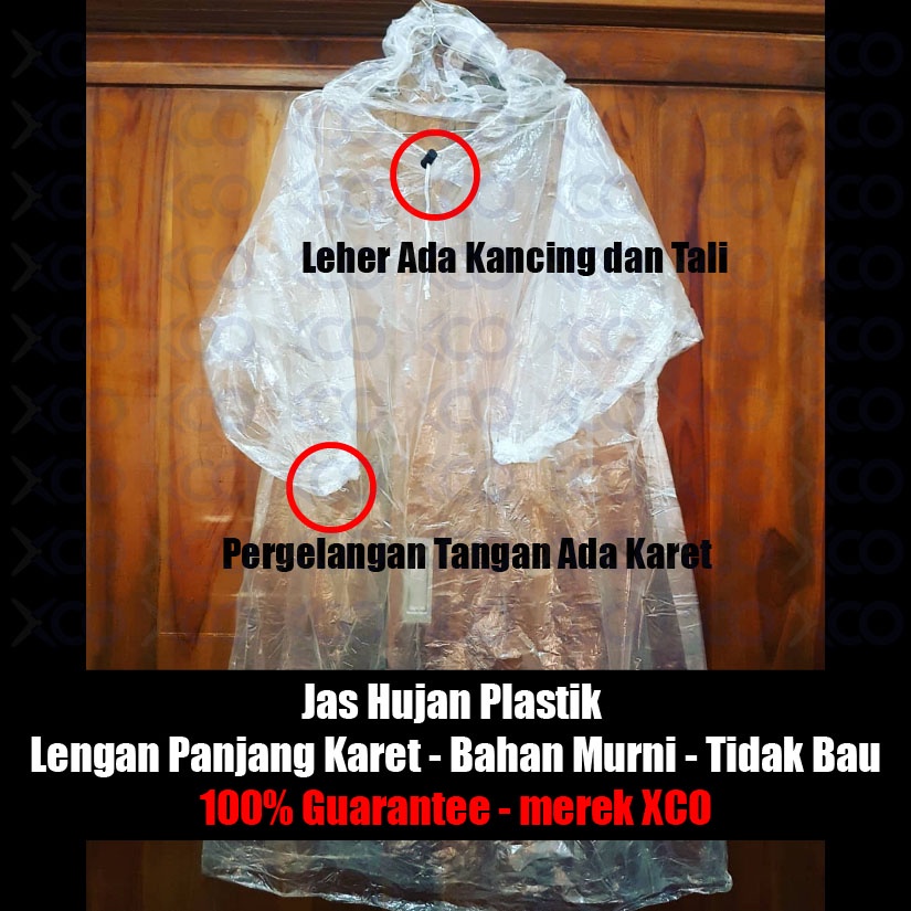 jas hujan plastik - bahan tidak bau - jas hujan plastik xco