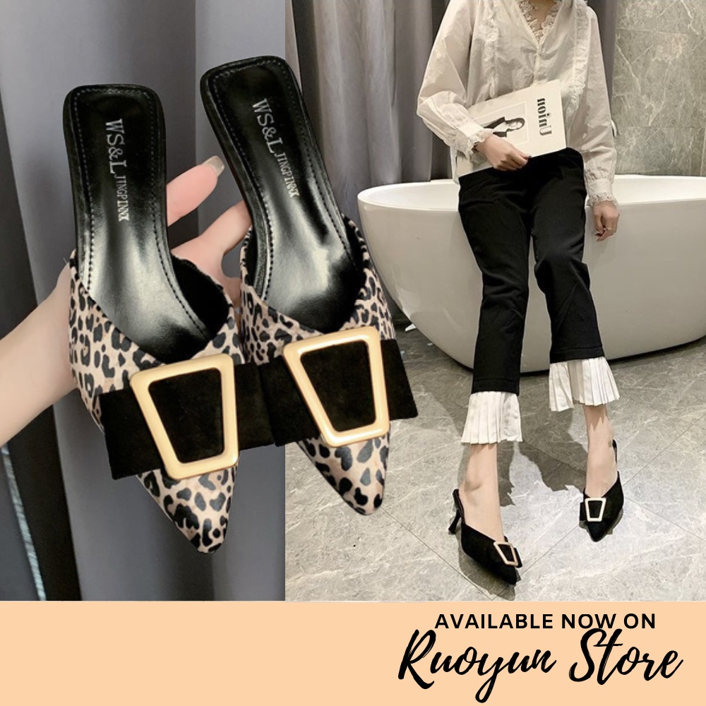 RYS - Elegant Square Sepatu Heels Wanita Fashion Casual / Kantor - Ori Import