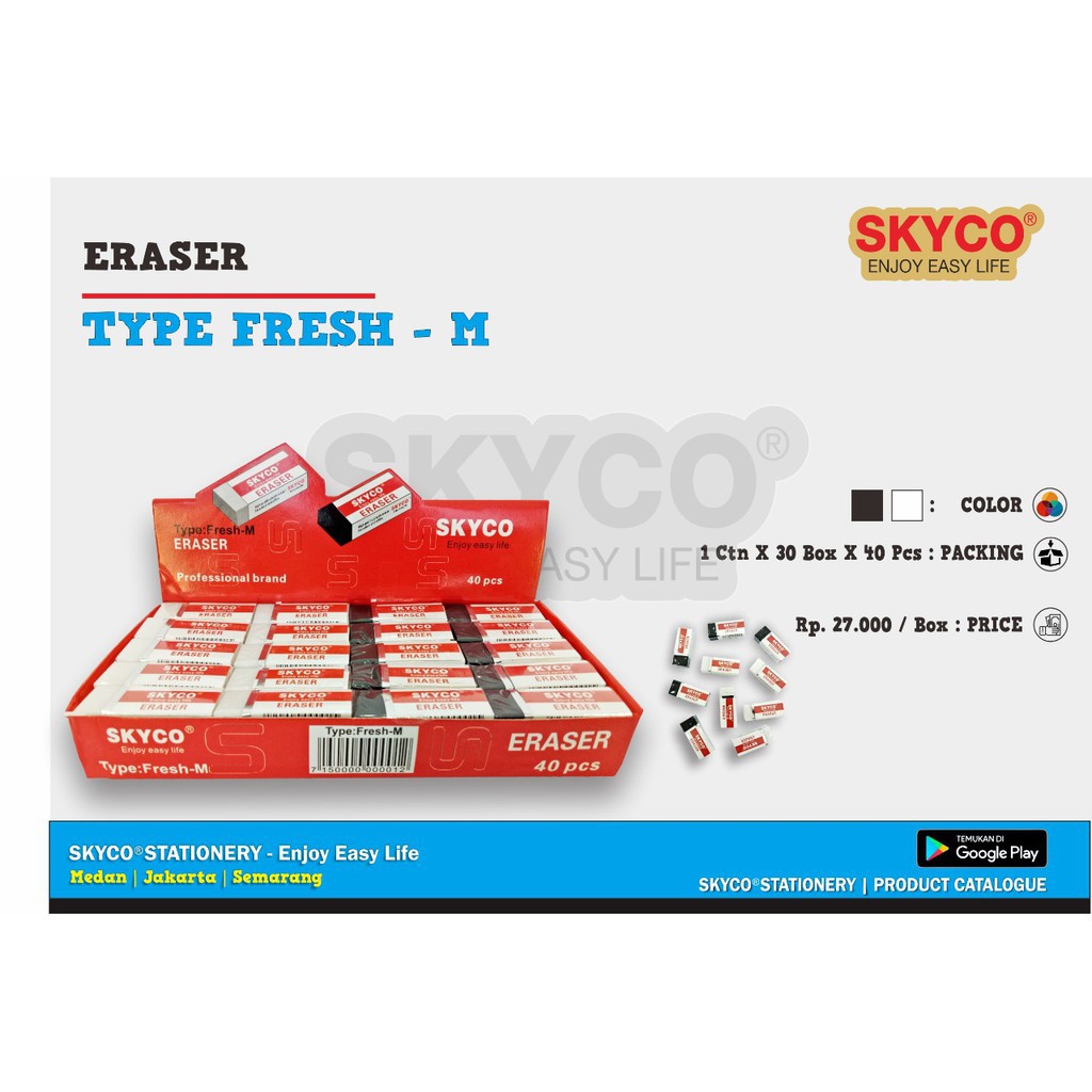 

SKYCO Eraser/Penghapus " Fresh M " ( per Box = 40Pcs )