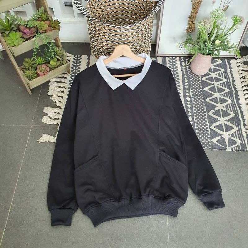 GSC - Sweater LUTES Oversize / Sweater Wanita , Saku Kanan Kiri &amp; KERAH ASLI