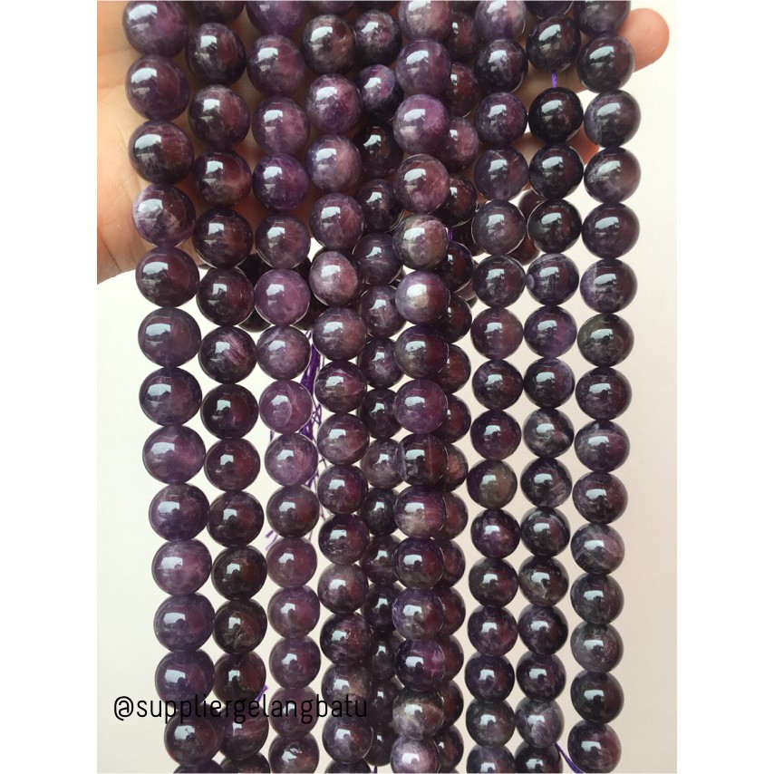 bahan batu kecubung susu 14mm amethyst kalimantan martapura original asli aksesoris craft fashionita