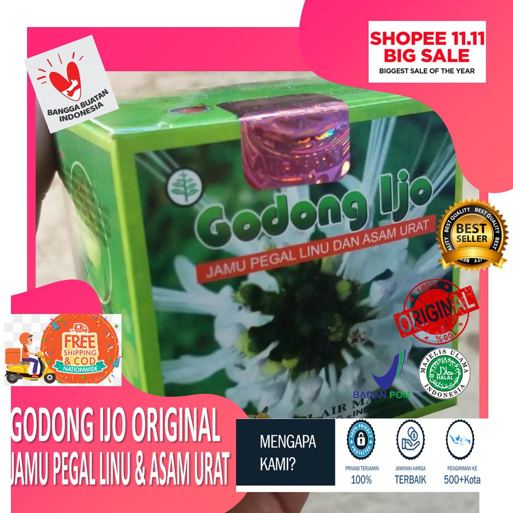 godong ijo jamu pegal linu dan asam urat Asli Original