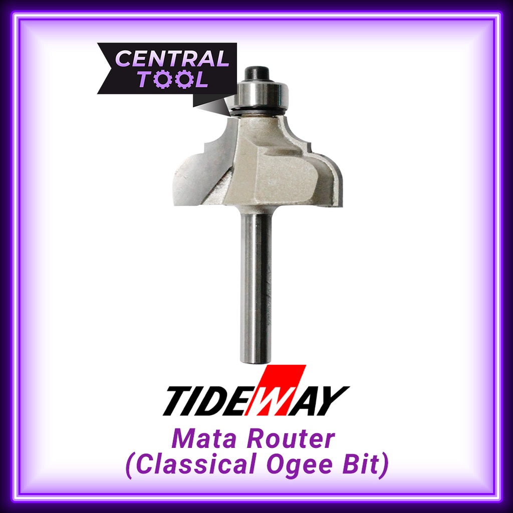 Classical Roman ogee bit TIDEWAY 1/4" Shank 6mm Mata Router Profil Kayu