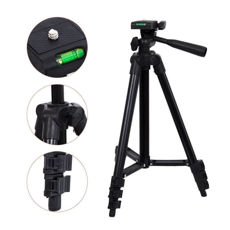 Tripod 3120 Hitam Black Tinggi 1 Meter Gratis Holder DSLR Kamera Handphone dll Termurah