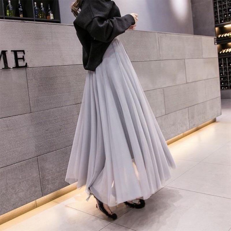 (Bisa COD) Rok tutu panjang Bkk / Rok tutu wanita maxi panjang pecah 8