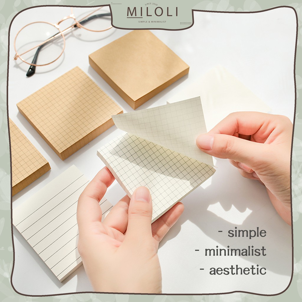 

[MILOLI] 80Lembar SIMPLE Memo Sticky Notes Plain Paper - C0013