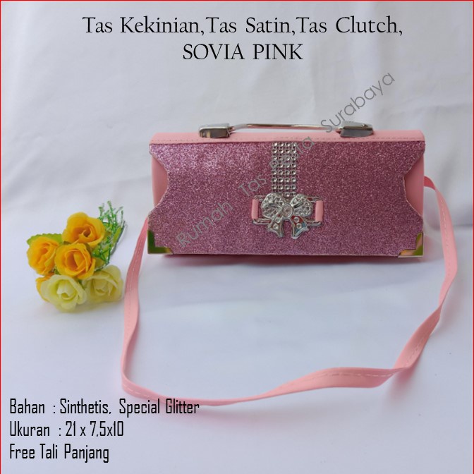 Tas Kekinian,Tas Satin,Tas Clutch,SOVIA PINK