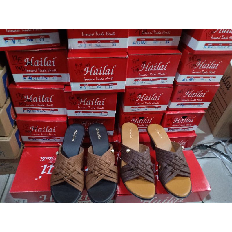 sendal Hailai original cewek tumit mewah elegan