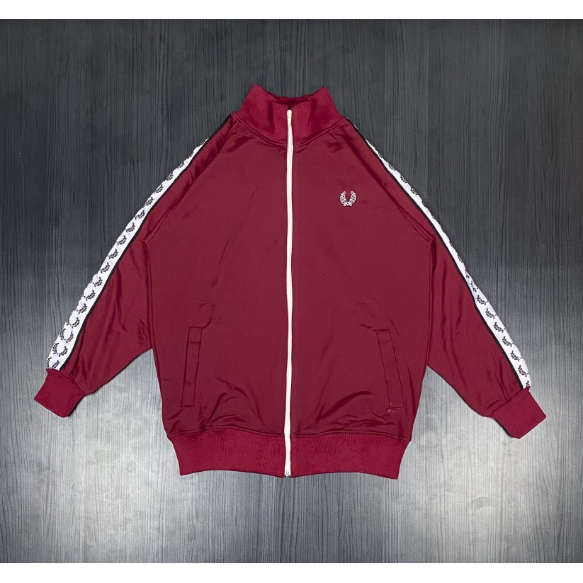 JAKET TRACKTOP CASUAL FREDFERRY PREMIUM MAROON