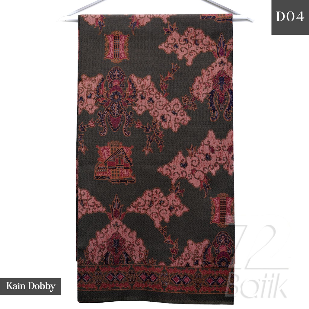 KAIN BATIK PREMIUM Dobby Motif Rumah Adat Warna Merah Marun Maron Maroon Coklat Dolbi 721733 Cap 72 Jarik Jarit Samping Kebat Panjang Batik Dobby Modern Premium Bahan Seragam Batik Pernikahan Kantor Keluarga Murah Kamen Jadi Batik Bali Lembaran