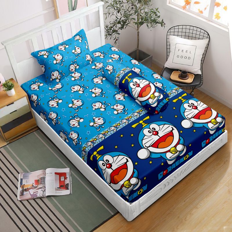 LADY ROSE - SPREI SINGLE 90 X 200 -  120 x 200- 180 X 200 - DORAEMON HOPTER - SPREI DORAEMON - SPREI
