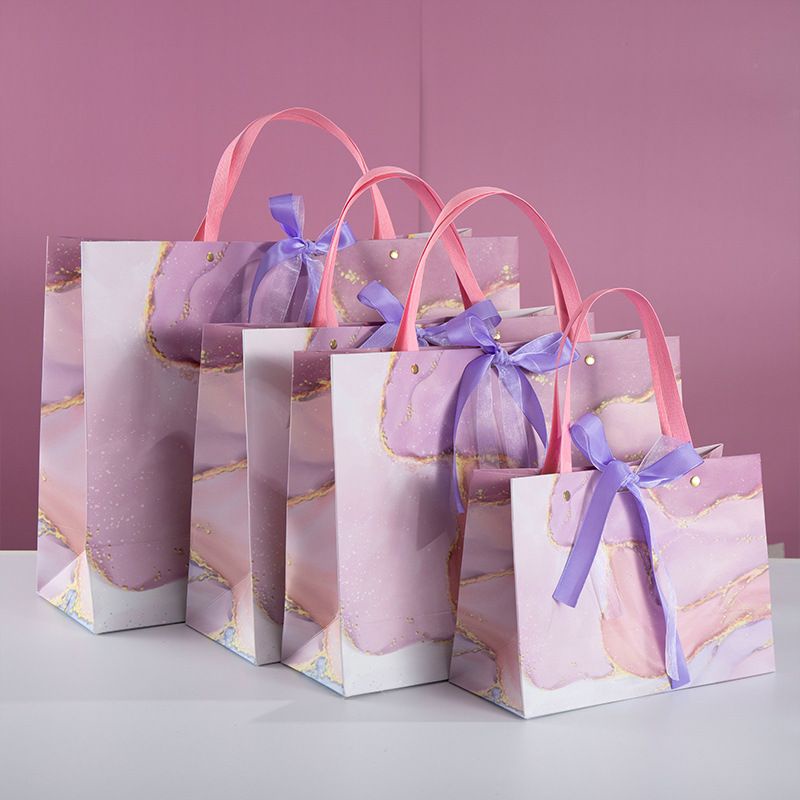 PAPER BAG MEWAH TAS KANTONG HADIAH PREMIUM PUPLE MARBLE