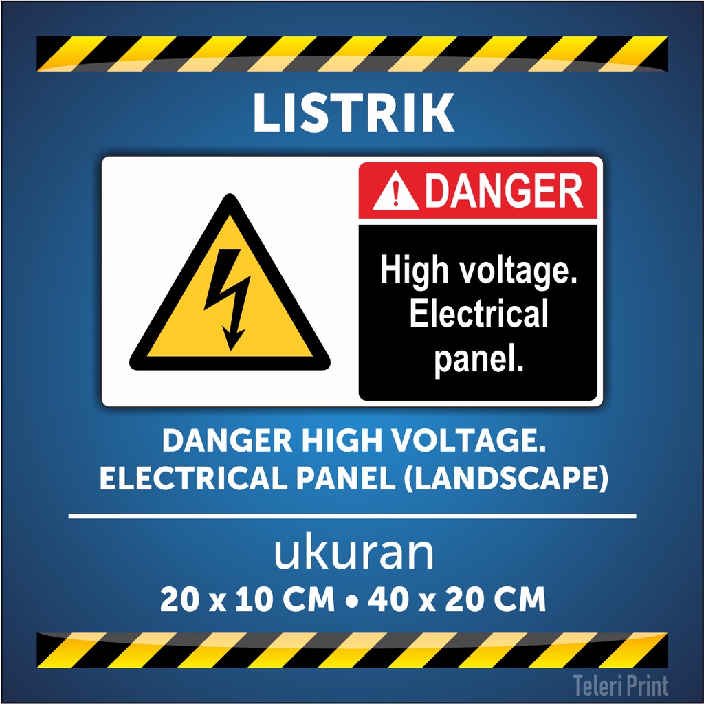 

Stiker DANGER HIGH VOLTAGE. ELECTRICAL PANEL (LANDSCAPE)