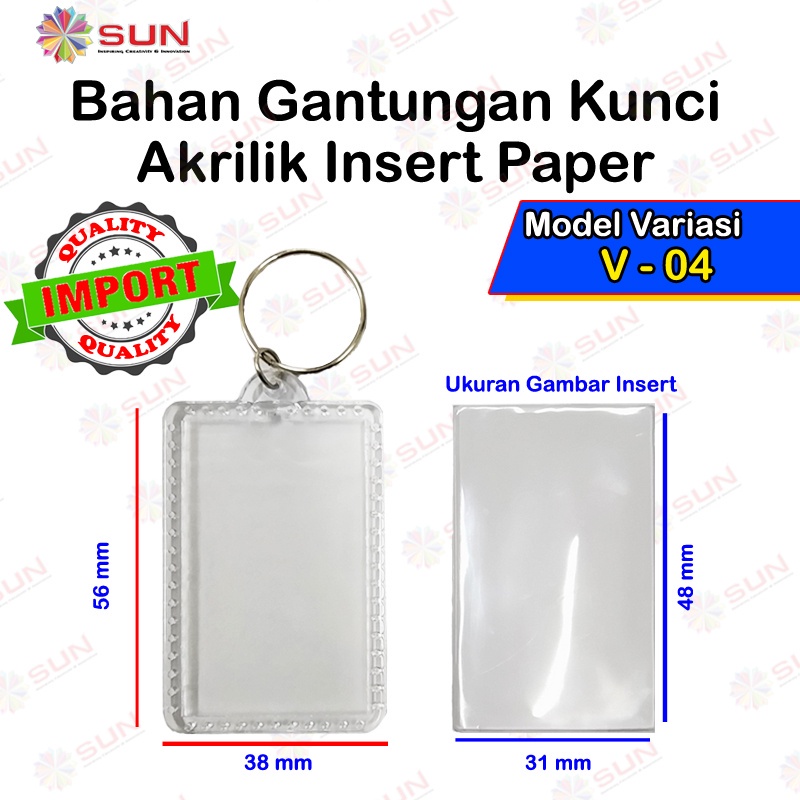 Jual Gantungan Kunci Akrilik Insert Paper V04 Isi 1 Pcs Indonesia ...