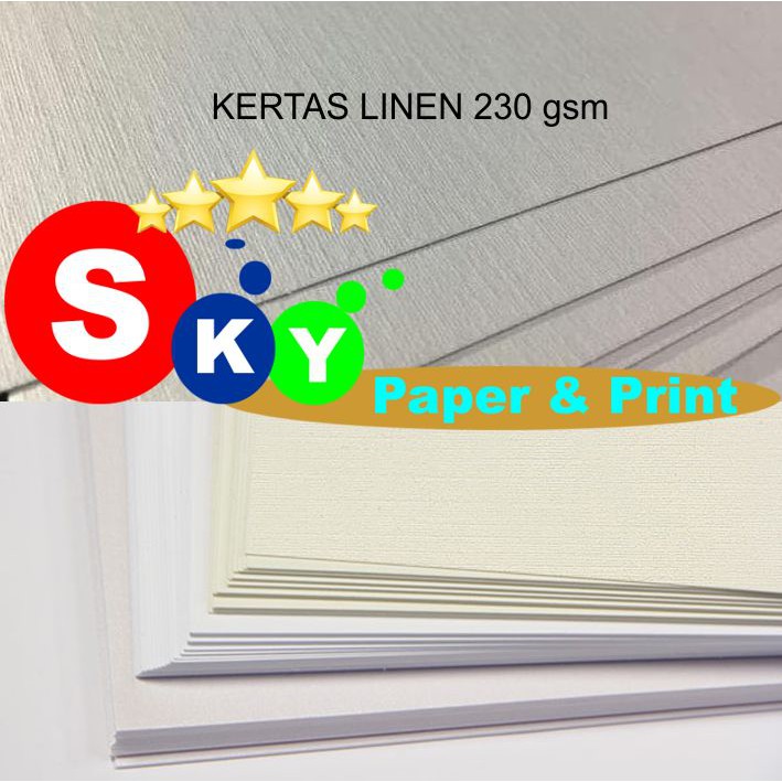 Kertas karton linen 230 gram A4 isi 20 lembar Skyprint