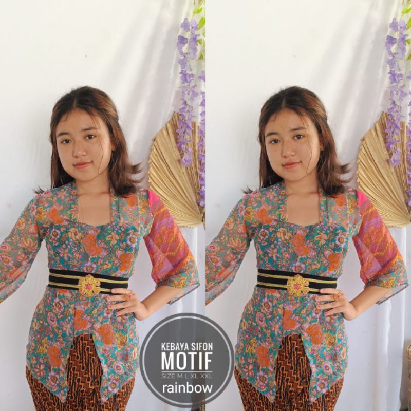 Promo Galungan Kebaya Sifon Motif Bunga