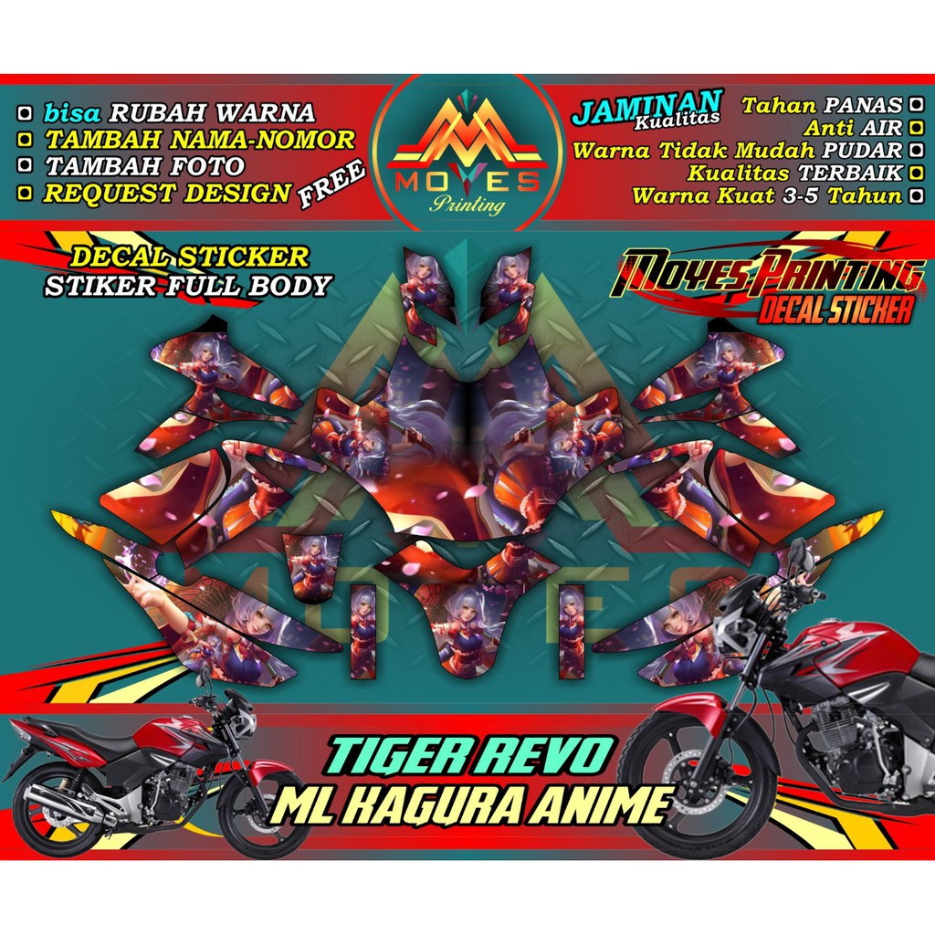 Decal Sticker FullBody Tiger Revo Stiker Variasi Aksesoris Motor Tiger Revo