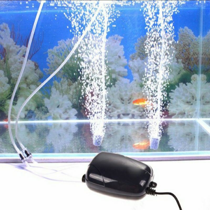 AERATOR AQUARIUM 2 OUTPUT | BLOWER + AIRSTONE+ SELANG+ DOP