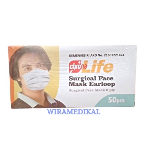 Masker 3ply Earloop Medis Non Medis Disposable Face Mask Chrona life