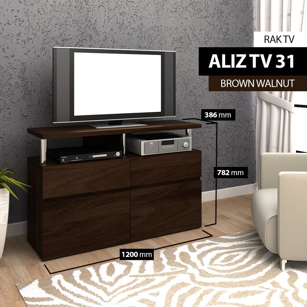 Bavarian Kabinet TV BROWN WALNUT uk. 1200 x 386 x 782 (ALIZ 31)