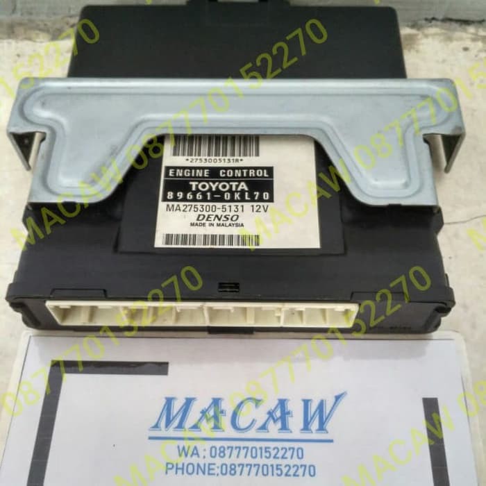 Komputer Computer Ecu Toyota Fortuner Bensin Matic 89661-0kl70 Asli