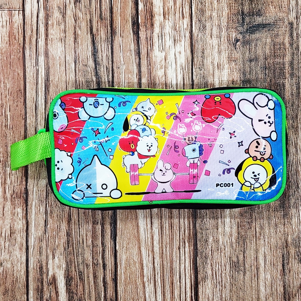 KOTAK PENSIL BT21 KPOP / TEMPAT ALAT TULIS BT21 TERLARIS-K.P - BT21 HITAM MR