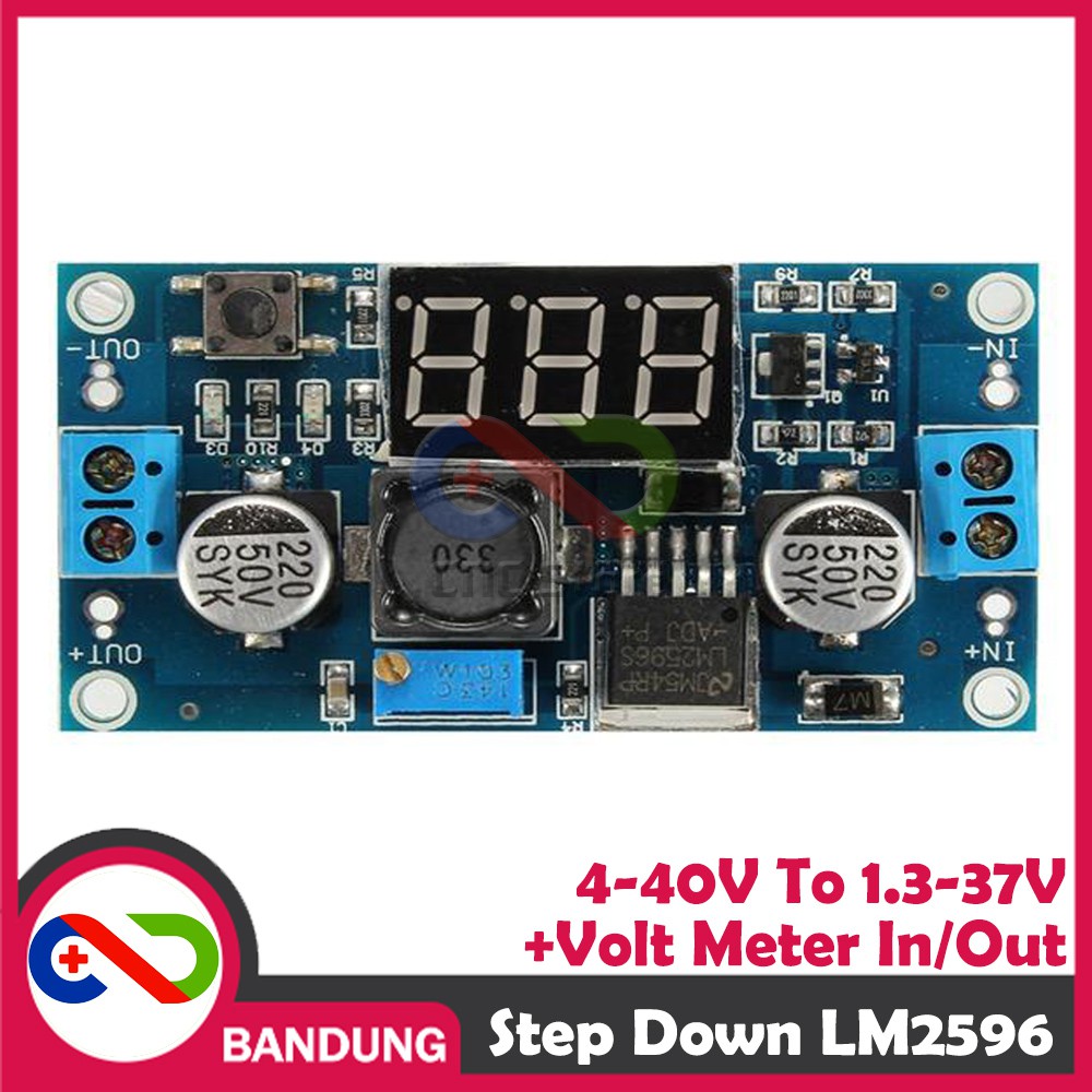 LM2596 DC-DC ADJUSTABLE STEP DOWN 4-40V to 1.3-37V LED VOLTMETER