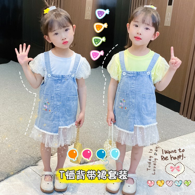 D147 - Overal Jeans Anak Perempuan / Baju Kodok Jeans Anak Cewek Impor / Setelan Import Anak Perempu